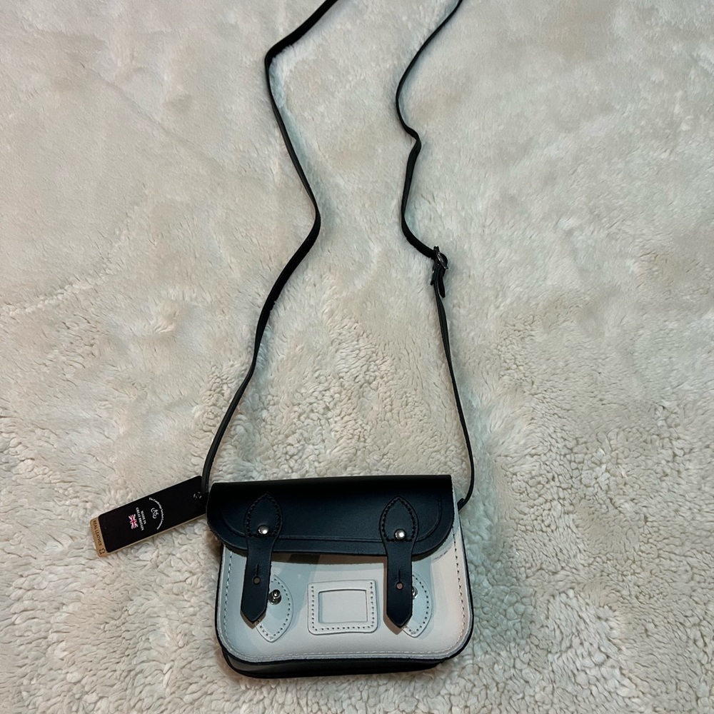 601 The Cambridge Satchel Company mini cream and black crossbody bag NEW 1A
